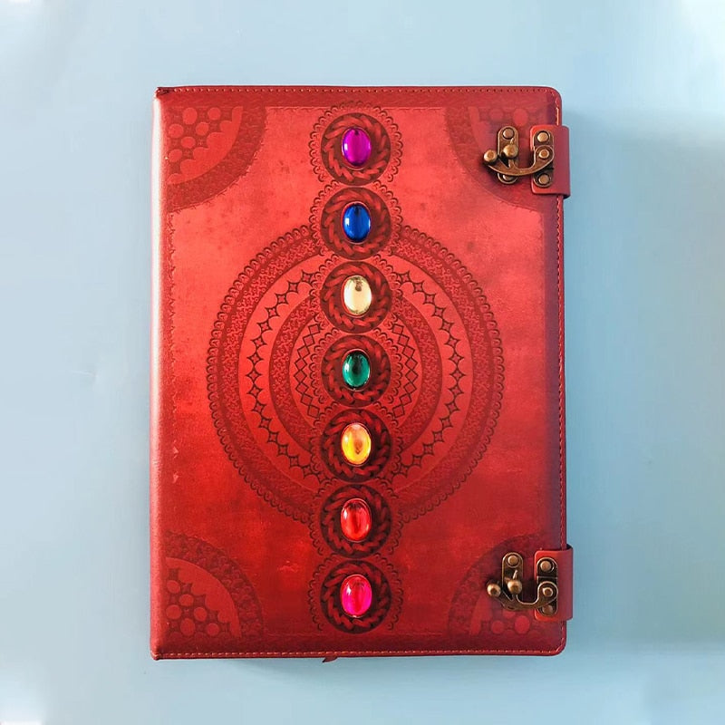 Seven Chakra Stone Embossed Journal