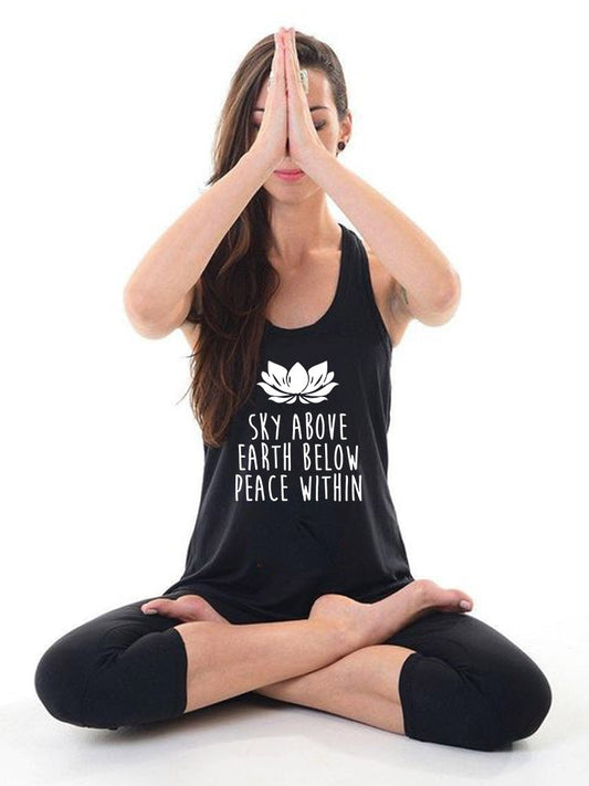 Sky Above, Earth Below, Peace Within Racerback Tank Top