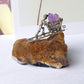 Rainbow Fluorite Crystal with Miner