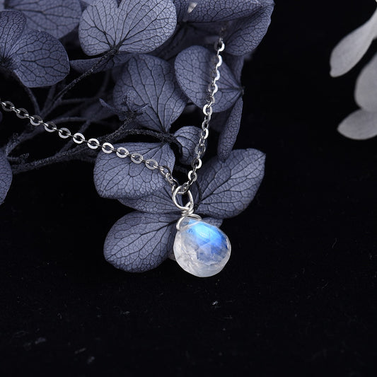 Moonstone Drop Silver Necklace