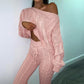 Knitted Cropped Sweater & Pants Set