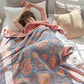 Sunflower Orange & Blue Cotton Reversible Blanket