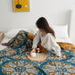 Blue Sunflower Cotton Reversible Blanket