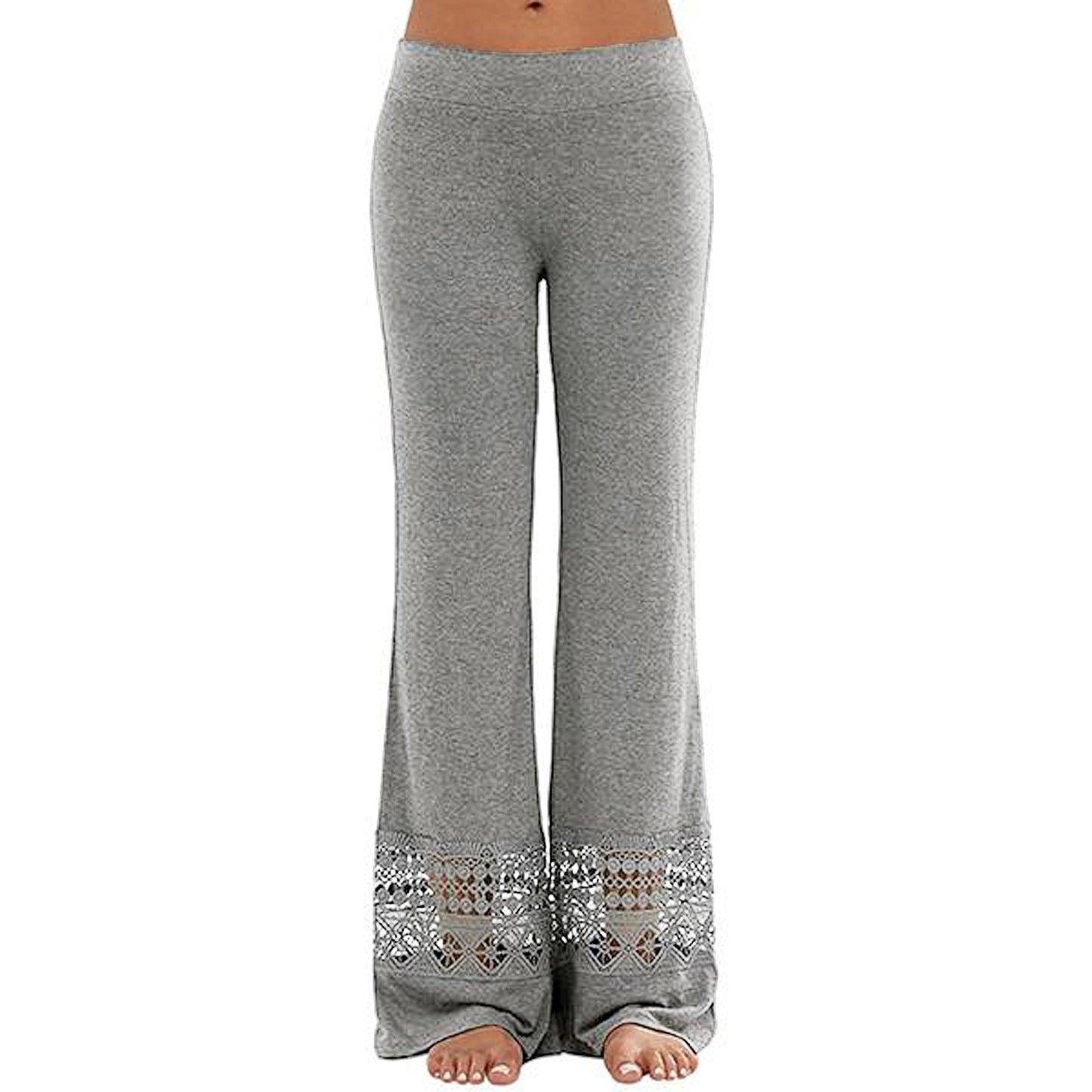High Waist Lace Bottom Yoga Pants