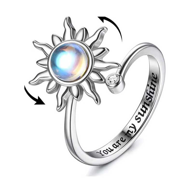Moonflower You are my Sunshine Fidget Spin Ring