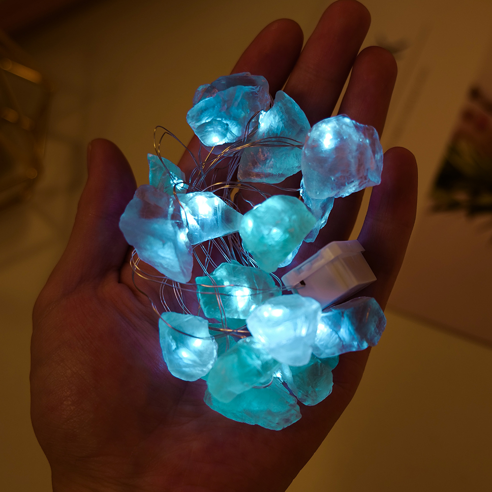 Fluorite crystal fairy lights