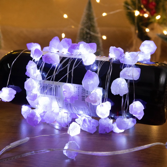 amethyst crystal fairy lights