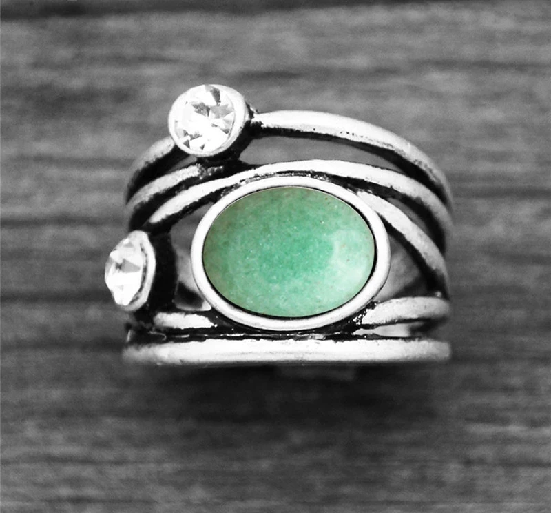 Jade silver luck ring