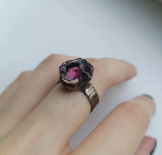 Amethyst Crystal Adjustable Ring