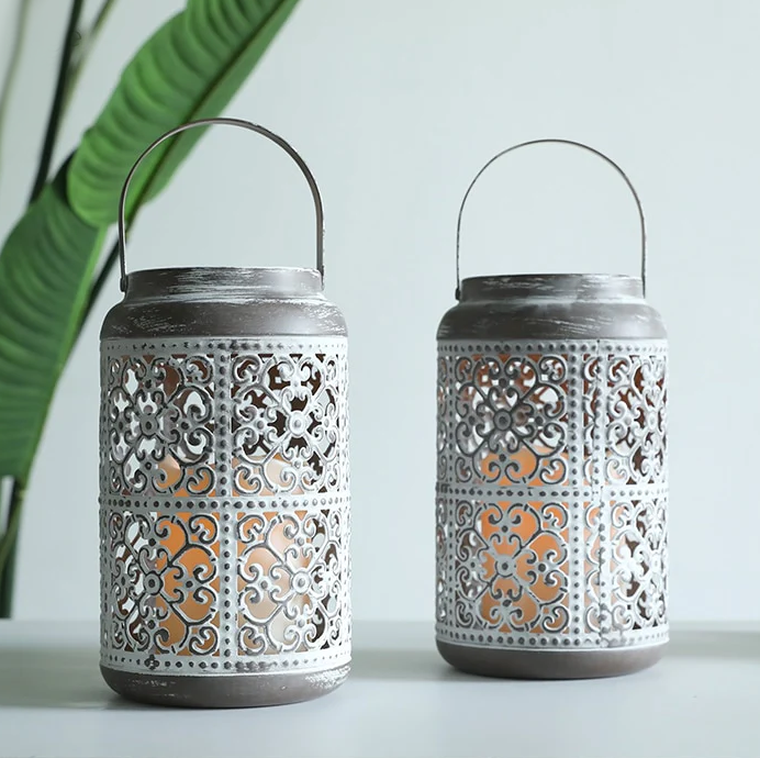Vintage Lantern Set with Flameless Candles