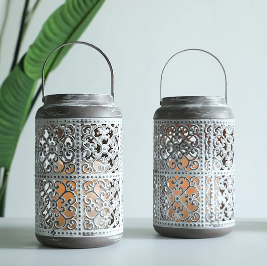 Vintage Lantern Set with Flameless Candles