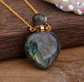 Labradorite Heart Shaped Aromatherapy Pendant Necklace