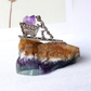 Rainbow Fluorite Crystal with Miner