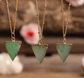 Australian Jade Stone Triangle Pendant Necklace