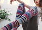 Striped Over-knee Leg Warmers