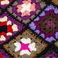 Crochet Granny Square Bamboo Handle Tote Bag