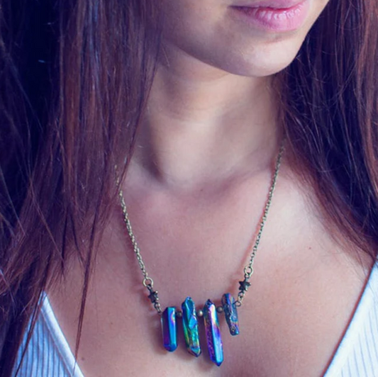 Titanium Aura Quartz Necklace