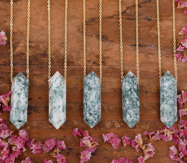 Crystal Energy Double Point Necklaces
