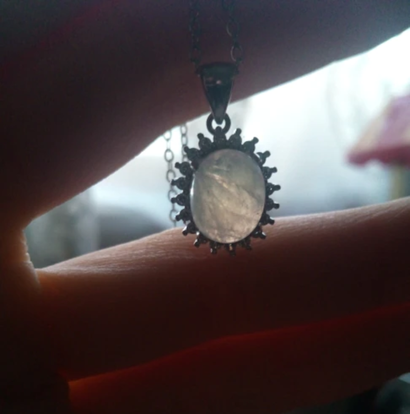 Moonstone Silver Pendant Necklace