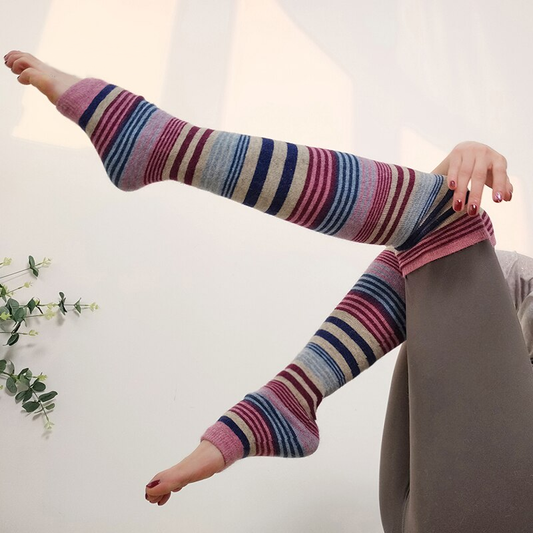Striped Over-knee Leg Warmers