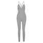 V Neck Backless Jumpsuit Bodysuit