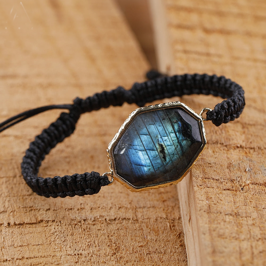 Labradorite Stone Braided Bracelet