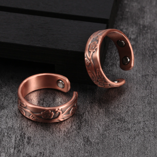 Floral Engraved Adjustable Ring