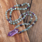 Amethyst & Fluorite Double Point Crystal Necklace