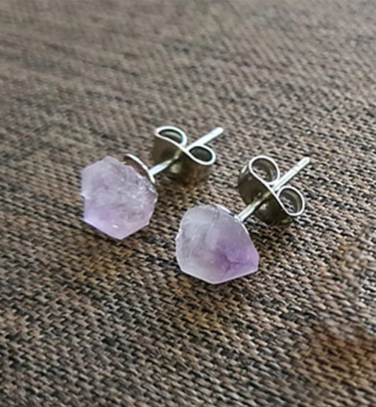 Amethyst Natural Stone Earrings