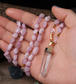 Kunzite & Clear Quartz Crystal Beaded Necklace