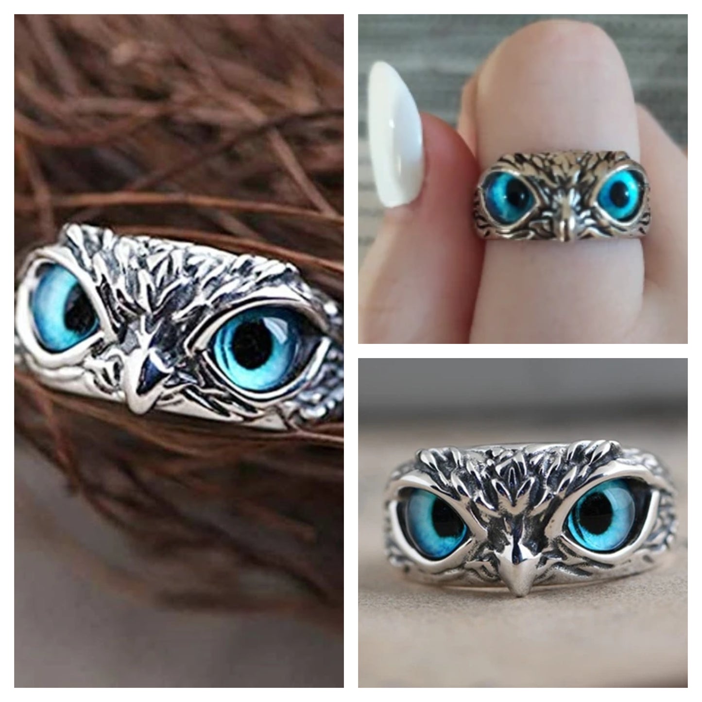 Lucky Owl Eyes Adjustable Ring