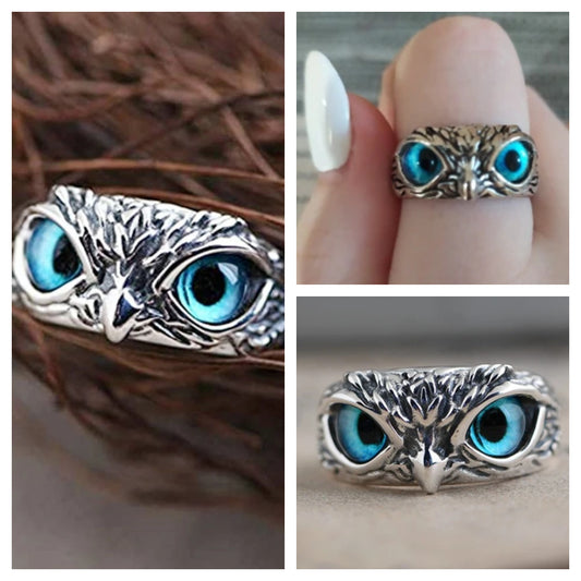 Lucky Owl Eyes Adjustable Ring