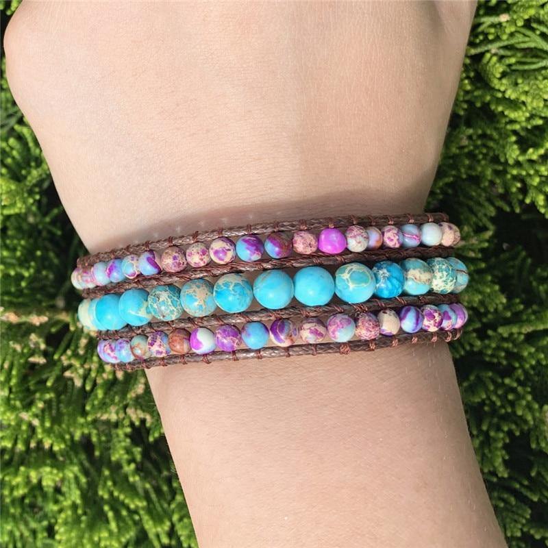 Turquoise & Jasper Stone Wrap Bracelet - SoulShyne Products