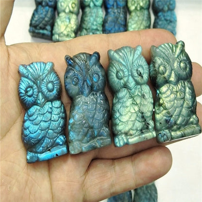 Labradorite Crystal Owl