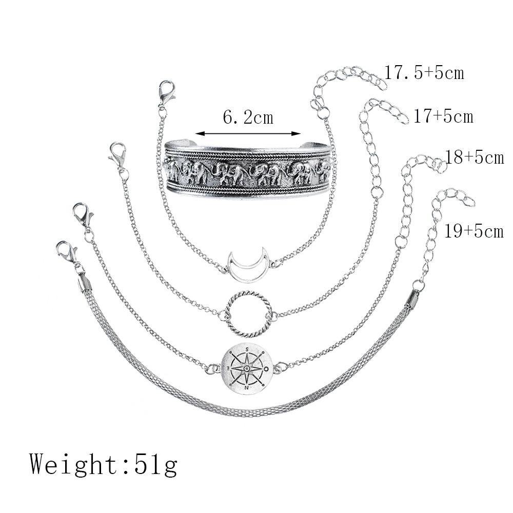 Moon & Compass Bracelet Set - SoulShyne Products