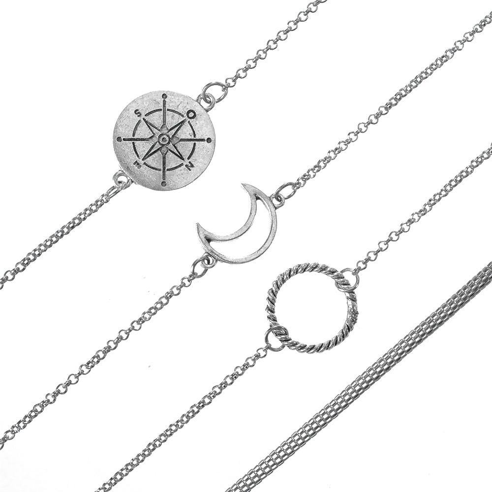Moon & Compass Bracelet Set - SoulShyne Products
