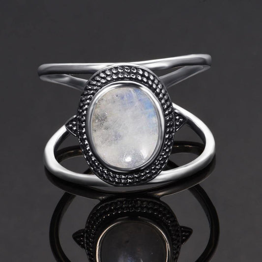 Moonstone Double Band Ring - SoulShyne Products