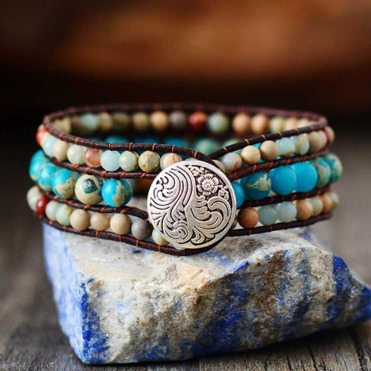 Jasper Stone Wrap Bracelet