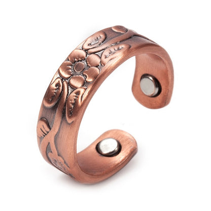 Floral Engraved Adjustable Ring