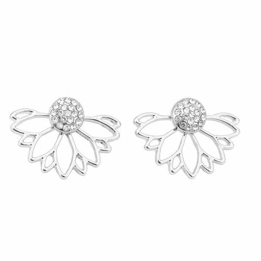 Peek-a-Boo Lotus Flower Stud Earrings