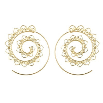 Sacred Spiral Hmong Heart Earrings