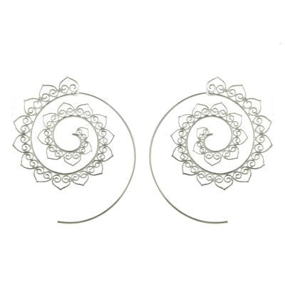 Sacred Spiral Hmong Heart Earrings