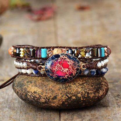 Pink Tourmaline & Jasper Bracelet - SoulShyne Products