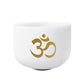 OM Symbol Frosted Quartz Crystal Singing Bowl