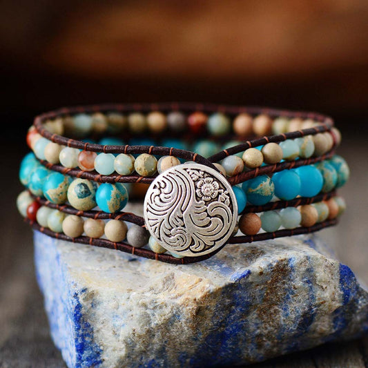 Jasper Stone Wrap Bracelet