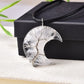 Crescent Moon Wire Wrapped Crystal Necklace