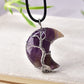 Crescent Moon Wire Wrapped Crystal Necklace