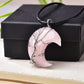Crescent Moon Wire Wrapped Crystal Necklace