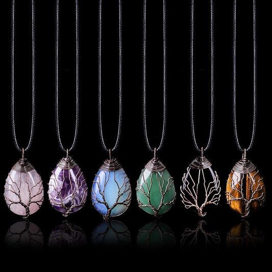 Tree of Life Wrapped Crystal Necklace - SoulShyne Products