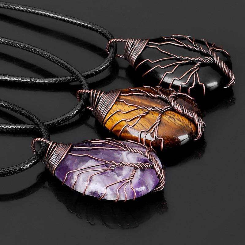 Tree of Life Wrapped Crystal Necklace - SoulShyne Products
